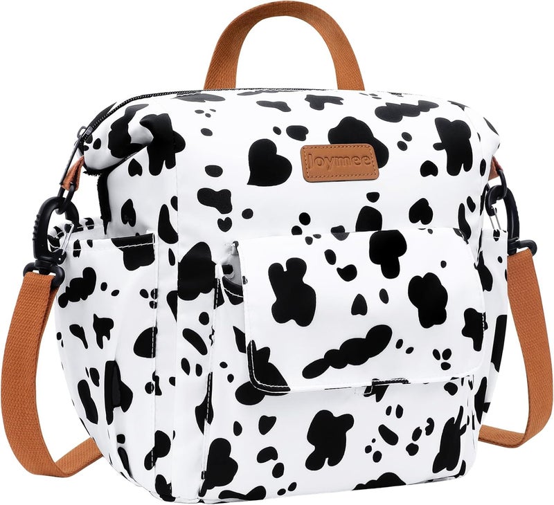 Joymee Lunch Bag Women Insulated Lunch Box Reusable Leakproof Large Spacious Cooler Tote for Women Men Adult with Bottle Holder and Side Pockets for Work Office Travel Picnic -08 Cow - Image 1