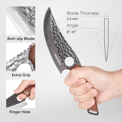 Matsato Chef Knife - Perfect Kitchen Knive for Cooking, Chopping. Japanese Steel Knife for Home, BBQ. For Balance & Control, 6.3 Inch - Image 2