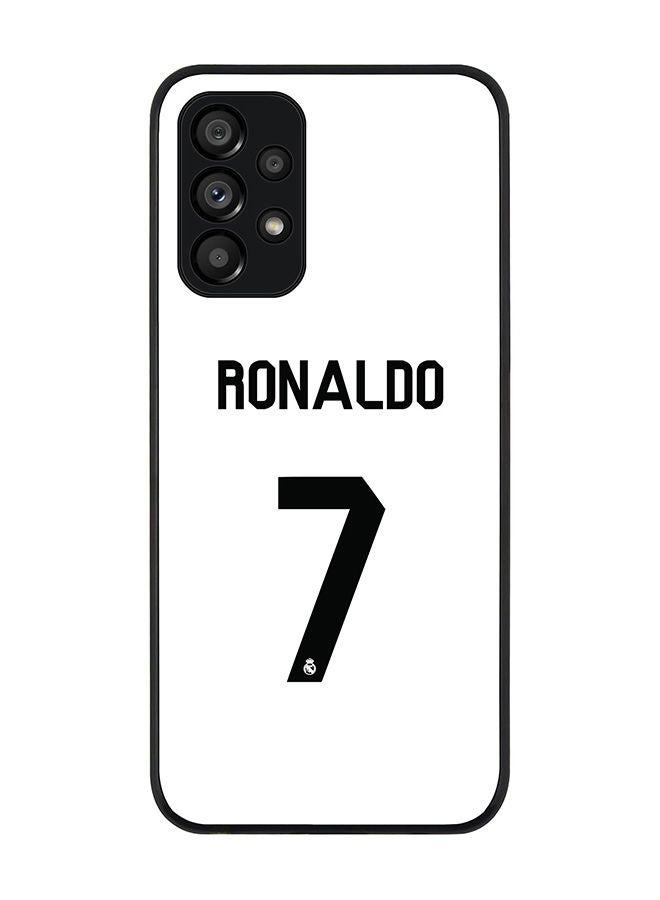 Stylizedd Rugged Black edge case for Samsung Galaxy A23 (LTE/4G) Slim fit Soft Case Flexible Rubber Edges Anti Drop TPU Gel Thin Cover - Ronaldo Real Jersey - Image 1