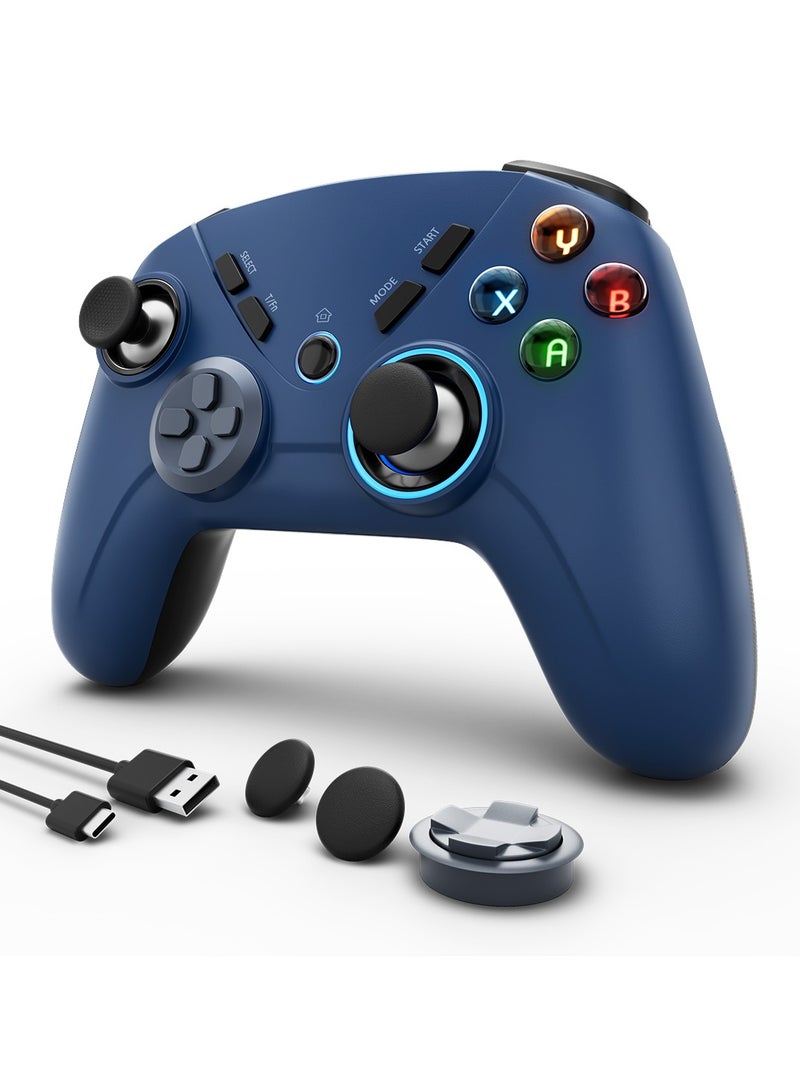 Wireless Gaming Gamepad Suitable for Switch, PC, Android, Simulates Real Vibration and Precise Buttons, Cool Gaming Controller for Children and Adults,Blue  - Image 1