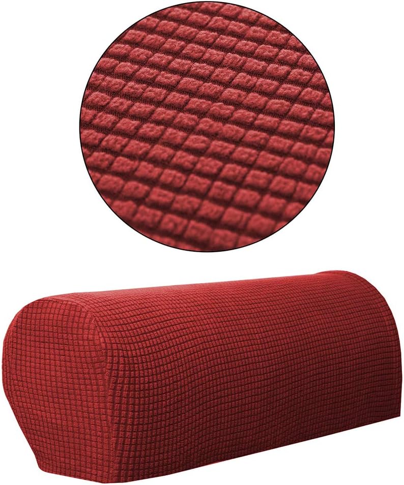 klarakoSet Of 6 Sofa Armrest Cover Stretch Fabric For Couches Armchairs Recliners klarakoWine Red, as described - Image 5