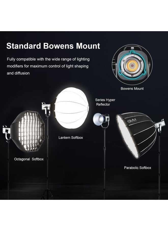 GVM Great Video Maker GVM 150W RGB Video Light Kit, 2700K~7500K Bi-Color LED Video Light Photography Studio Lighting Kit with Lantern Softbox & Stand, Continuous Output Lighting Kit with 8 Lighting Effects, CRI 97+  - Image 4