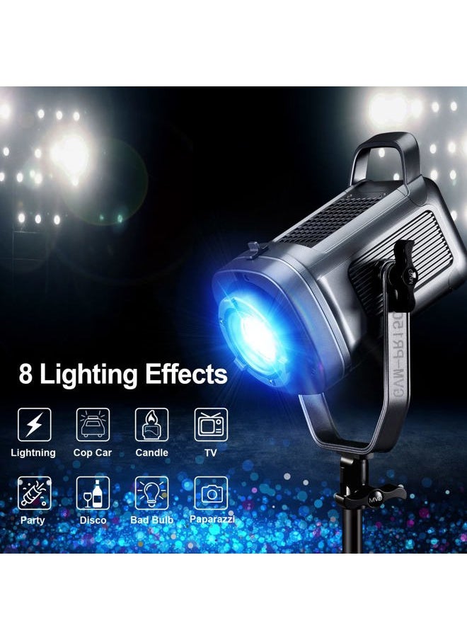 GVM Great Video Maker GVM 150W RGB Video Light Kit, 2700K~7500K Bi-Color LED Video Light Photography Studio Lighting Kit with Lantern Softbox & Stand, Continuous Output Lighting Kit with 8 Lighting Effects, CRI 97+  - Image 3
