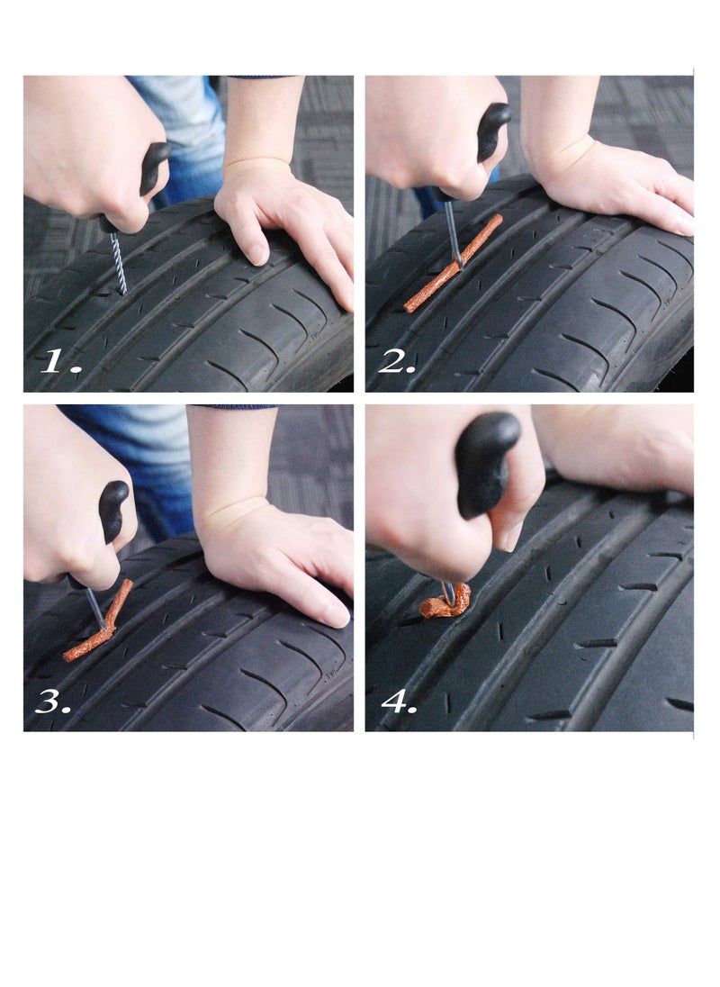 Tire Repair Kit Tools, Use for Truck, Motorcycle, ATV, RV, Tractor, Heavy Duty Fix Punctures Tools (6 PCS)