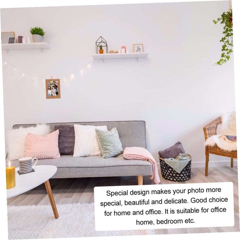 30pcs Hanging Paper Photo Frames Mixed Colors White Black Kraft Cardstock Wall Decor with Clamps for Office Home Bedroom Painting Display - Image 5