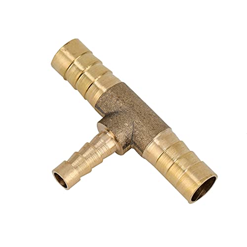 Pysrych Brass Hose Barb Fitting Reducing Tee 5/8" Barbed x 3/8" Barbed x 5/8" Barbed Reducer T-fitting 2pcs - Image 4