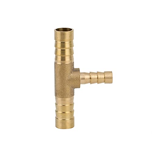 Pysrych Brass Hose Barb Fitting Reducing Tee 5/8" Barbed x 3/8" Barbed x 5/8" Barbed Reducer T-fitting 2pcs - Image 3