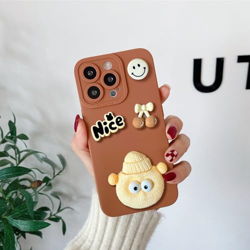 KC Back Cover for Vivo V60 5G / V60e 5G / Vivo T4 Pro 5G - 3D Cute Cartoon Characters and Nice Shockproof Soft Bumper Silicone Case with Camera Protection (Brown) - Image 3