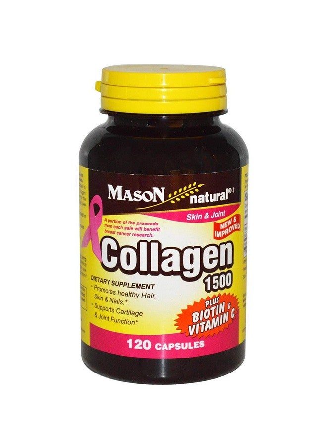 Mason Natural Mason Vitamins Collagen Plus Biotin & Vitamin C 1500 mg 120 Capsules per Bottle Pack of 6
