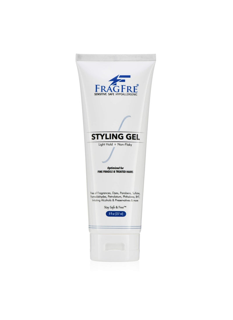 FRAGFRE FRAGFRE Light Hold Hair Gel Fragrance Free 8 oz - Lightweight Styling Gel for Fine Fragile and Weakened Hairs - Paraben Free Hypoallergenic Sensitive Formula - Vegan Gluten Free Cruelty Free (1 Pack) 