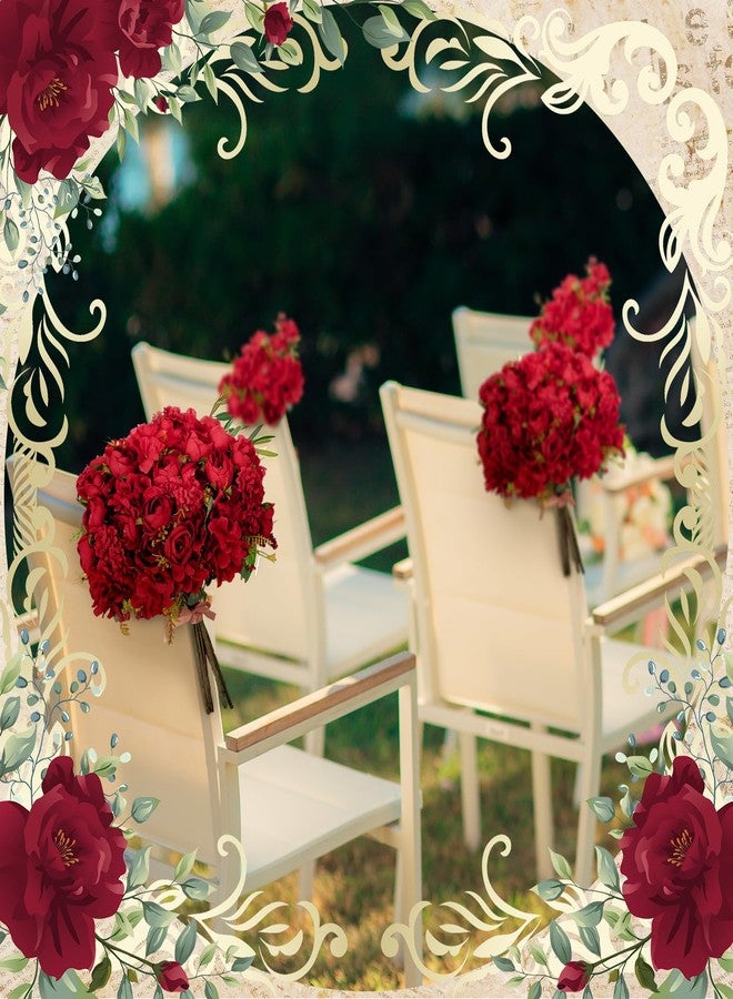 XunYee 12 Bundles Artificial Fall Flowers Fake Roses Silk Bouquets Fall Fake Flower Bulk Autumn Faux Flowers Arrangements Wedding Decorations for Bridal Baby Shower Table Floral Centerpieces (Red) - Image 5