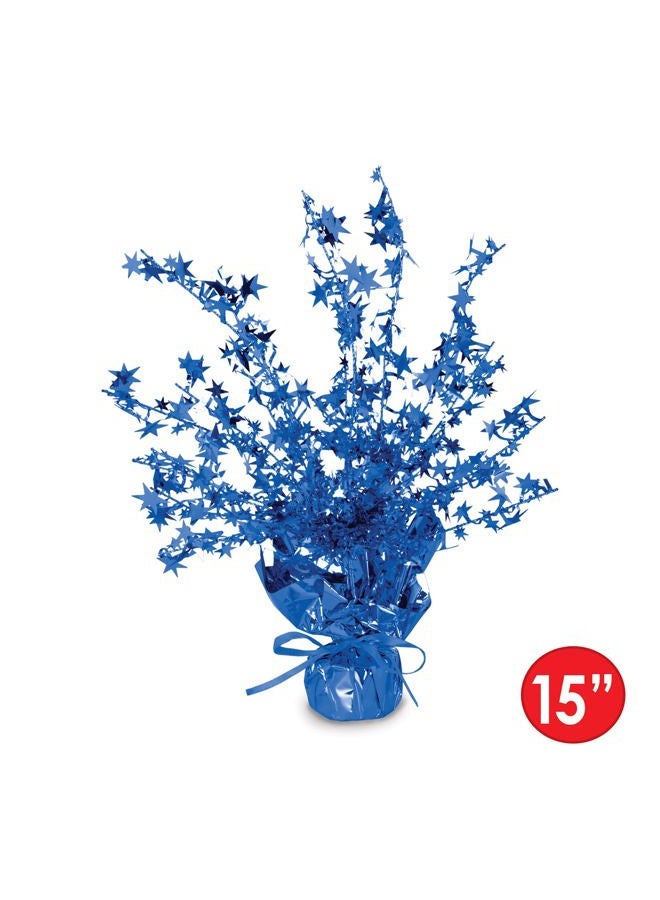 Beistle Star Gleam 'N Burst Centerpiece, Blue Table Adornment for Special Events & Parties, Metallic Table Display & Star Decorations, 15"  - Image 2