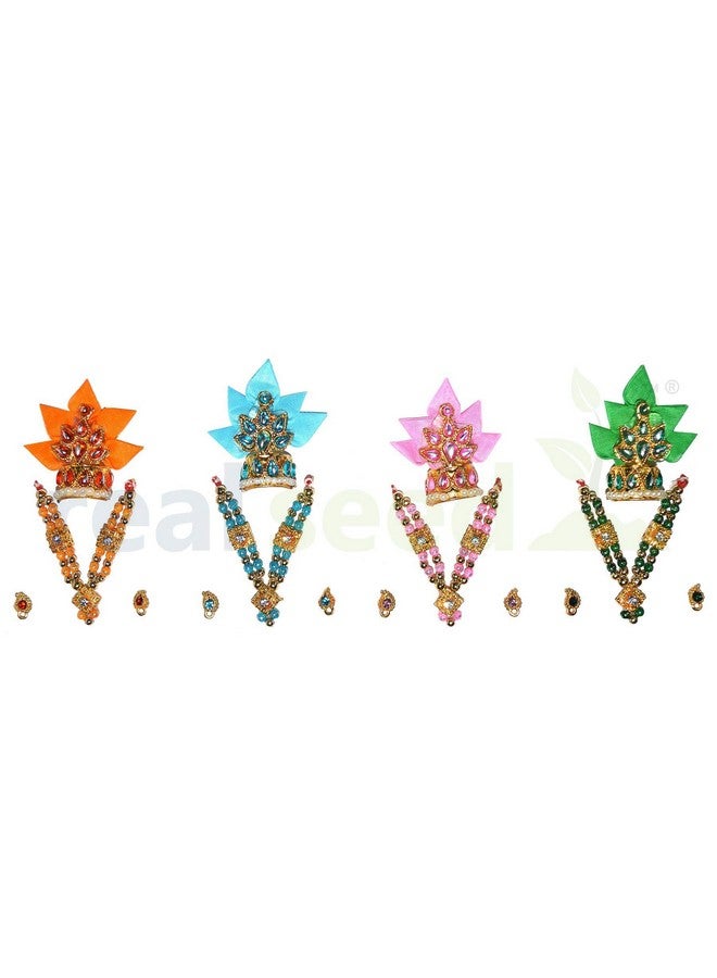Real Seed Brass Laddoo Gopal Statue + Poshak + Shringar Kit, Brass Laddu Gopal Kishan, Thakurji Murti Idol, Laddu Gopal Idol, Bal Gopal Murti, Metal Laddu Gopal | Size- 6.8 x 7 CMS |Weight- 200 Grams - Image 3