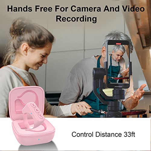 GEVO TIK Tok Bluetooth Remote Control Page Turner for iPhone Android Ipad Cell Phone Camera Remote Shutter Selfie Button, Bluetooth Ring (Pink) - Image 4