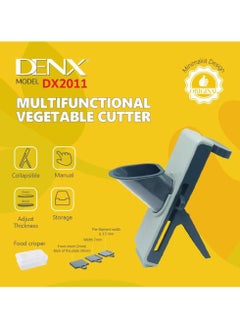 Denx Multifunctional Vegetable Cutter, Mandolin Slicer Kitchen Vegetable Cutter, Safety Potato Slicer, Food Chopper Grater Slicer For Vegetable Fruit Meat With Container Replaceable Blades  - Image 5