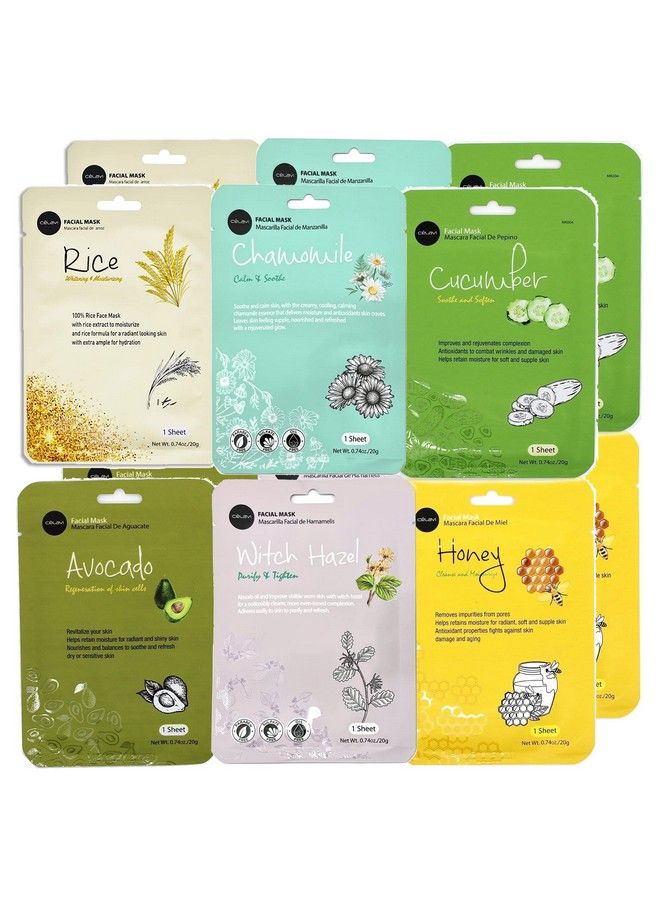 Celavi Cosmetics Celavi Essence Facial Face Mask Kbeauty Skincare Korea Skin Care Moisturizing (2 Of Each) B Set - Image 2