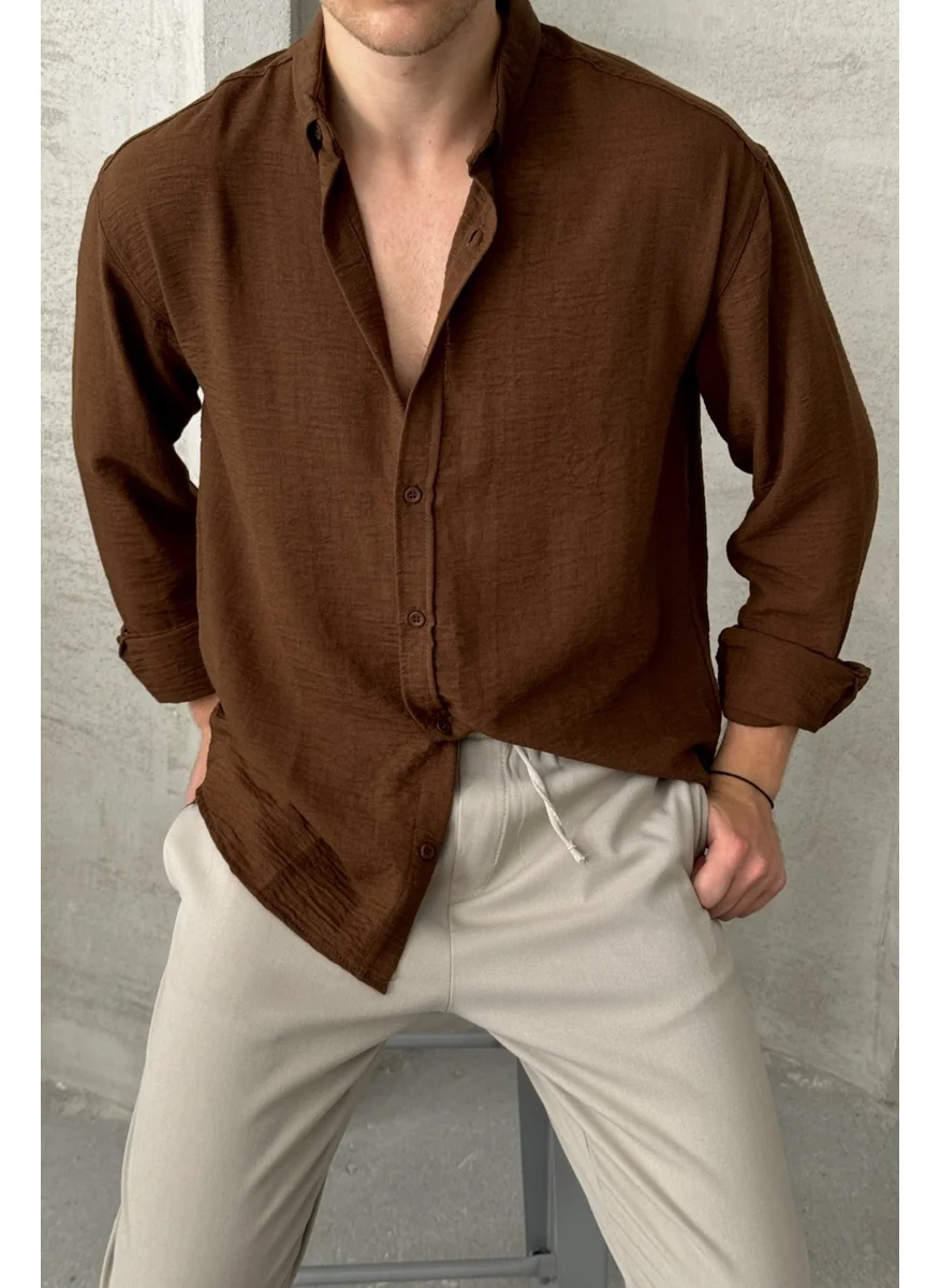 HYMAN Men's Oversize Cut Linen Shirt