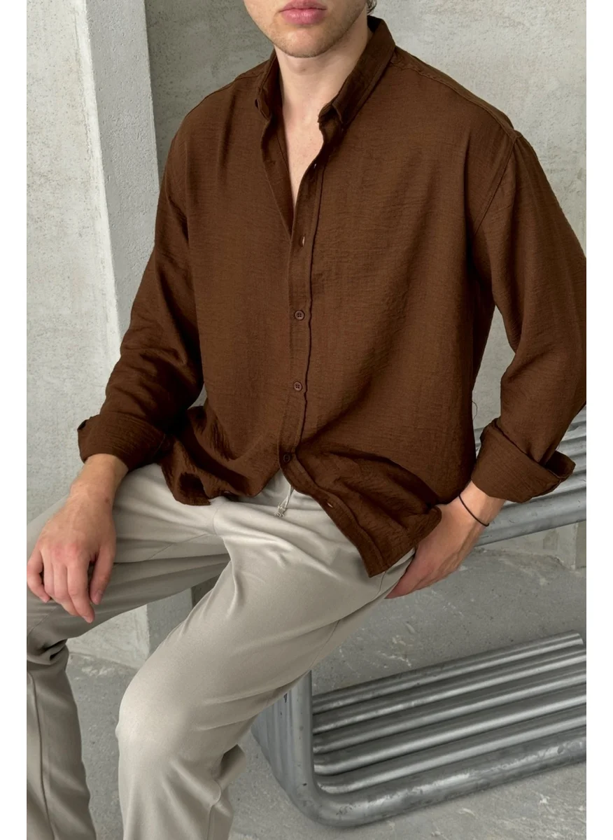 HYMAN Men's Oversize Cut Linen Shirt