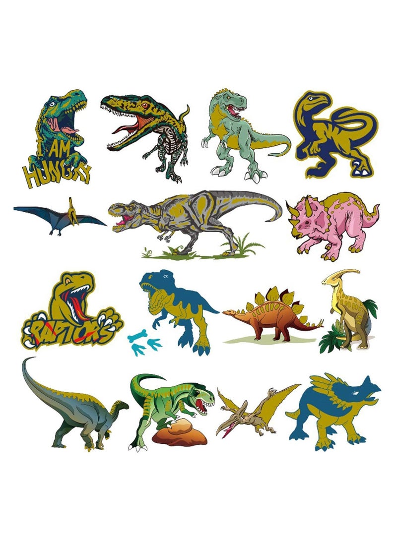 قوس قزح أورينبو 8 أوراق وشم مؤقتة معدنية على شكل ديناصور للأطفال 70 نمطًا معدنيًا لامعًا ذهبيًا لتزيين حفلات أعياد الميلاد على شكل ديناصورات هدايا للأولاد والأطفال - Image 1