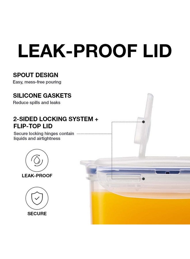 لوك اند لوك إبريق ماء لوك أند لوك أكوا، باب ثلاجة، بمقبض، إبريق بلاستيكي خالٍ من مادة BPA، مع غطاء قابل للطي، مثالي لصنع الشاي والعصائر، سعة 2 كوارت، شفاف - Image 2