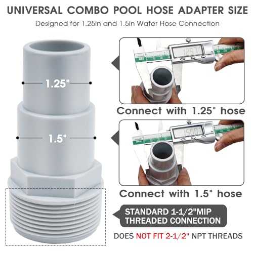 TidyMister Universal Combo Pool Hose Adapter Replacement, 1-1/4" or 1-1/2", 3 Pack Fits Above-Ground Pool Pump, Filter, Skimmer - Compatible with Hayward SPX1091Z7 or SPX1091Z4 - Image 2