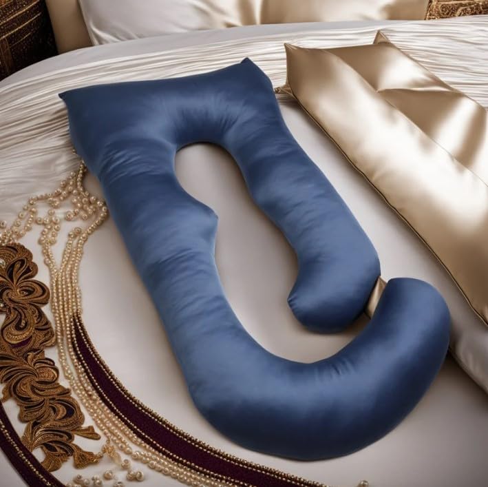 Softac Pregnancy Pillow Baby Sitting Support with Removable Premium Cotton Cover, Tummy Time Support for Baby, (Grey) (Blue-G) - Image 1