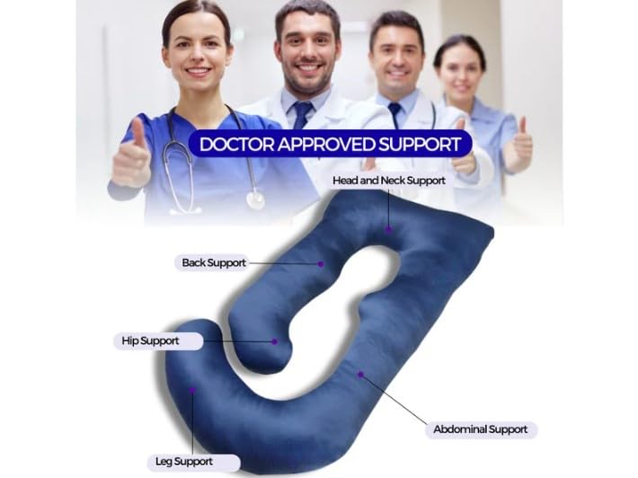 Softac Pregnancy Pillow Baby Sitting Support with Removable Premium Cotton Cover, Tummy Time Support for Baby, (Grey) (Blue-G) - Image 4