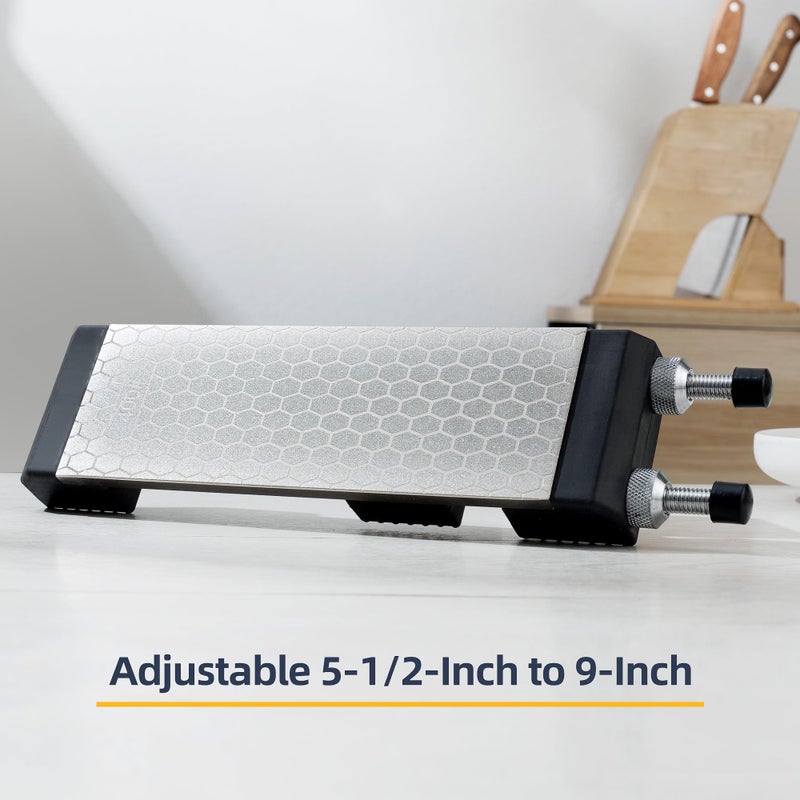 S SATC Sharpening Stone Holder,Adjustable 5-1/2 Inch to 9 Inch,Rubber Stainless Steel No-Slip Sharpening Stone Base for Diamond Stones - Image 5