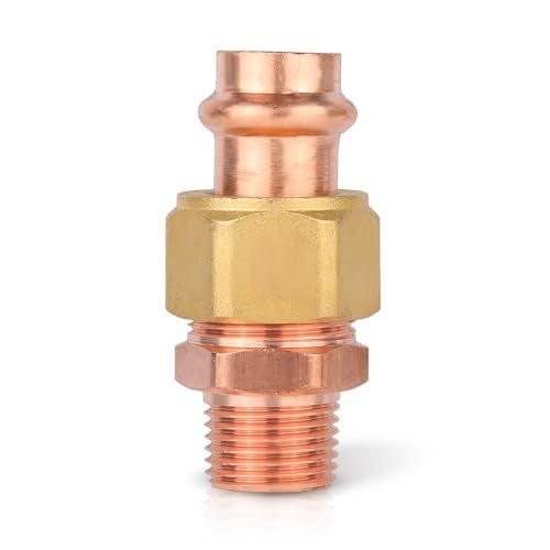 HeSun 1Pack HeSun Copper Union Press Male Adapter 1 Male NPT x 1 Pressure Fittings MNPT x P for Copper Tube ConnectionPRESS073 - Image 1