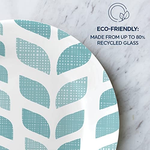 Corelle Vitrelle 6.75" Salad Appetizer Plate Set, Triple Layer Glass and Chip Resistant, Lightweight Round Plates, 6-Piece Northern Pines - Image 5