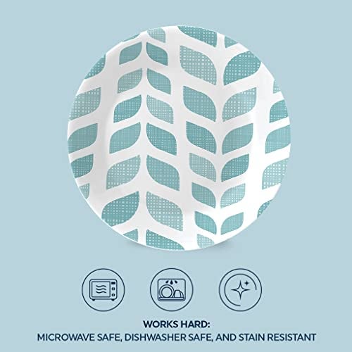 Corelle Vitrelle 6.75" Salad Appetizer Plate Set, Triple Layer Glass and Chip Resistant, Lightweight Round Plates, 6-Piece Northern Pines - Image 3