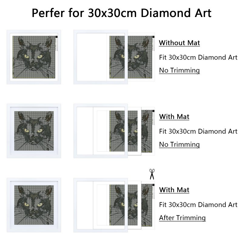 Aphila 12x12 Picture Frame White, Solid Wood Diamond Art Painting Frames 30x30cm, Display Pictures 10x10 with Mat or 12 x 12 Without Mat, 12x12 Frame for Photos Posters Prints Artworks Puzzles, Wall Hanging - Image 3