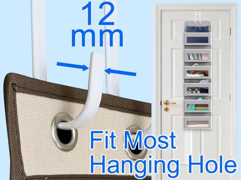 Mars-Rock Over The Door Twin Metal Hooks with Plastic Coating 5.5" Fit 0.5" to 1 3/8" Door 2 Sets Heavy Duty Towel Robe Rack Wreath Bathroom Shower Hanger Shoe Organizer Ironing Board Short White - Image 3