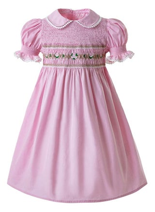 Spanish design pink cotton dress , Peter Pan collar and bell sleeves for girls' daily and special occasions, soft hand embroidered dress - pzsku/Z4014DD5CC1735589C75EZ/45/_/1734281896/fd5d2a02-a4ba-4c41-ba2c-322b3a67700e