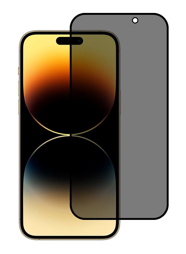 Theodor Privacy Anti-Spy Tempered Glass Screen Protector For IPHONE 14 PRO 6.1 Black  - Image 1
