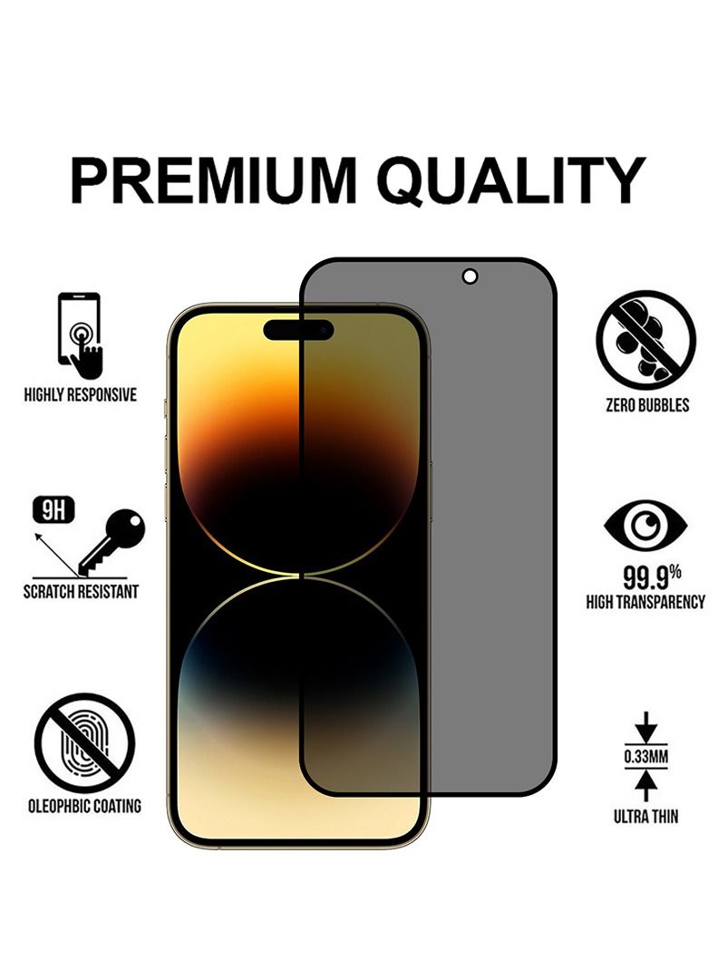 Theodor Privacy Anti-Spy Tempered Glass Screen Protector For IPHONE 14 PRO 6.1 Black  - Image 2