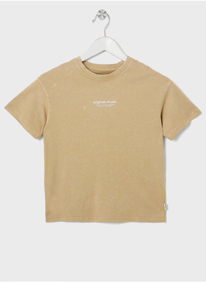 Jack & Jones Junior Kids Jorvesterbro Wash Crew Neck T-Shirt  - Image 1