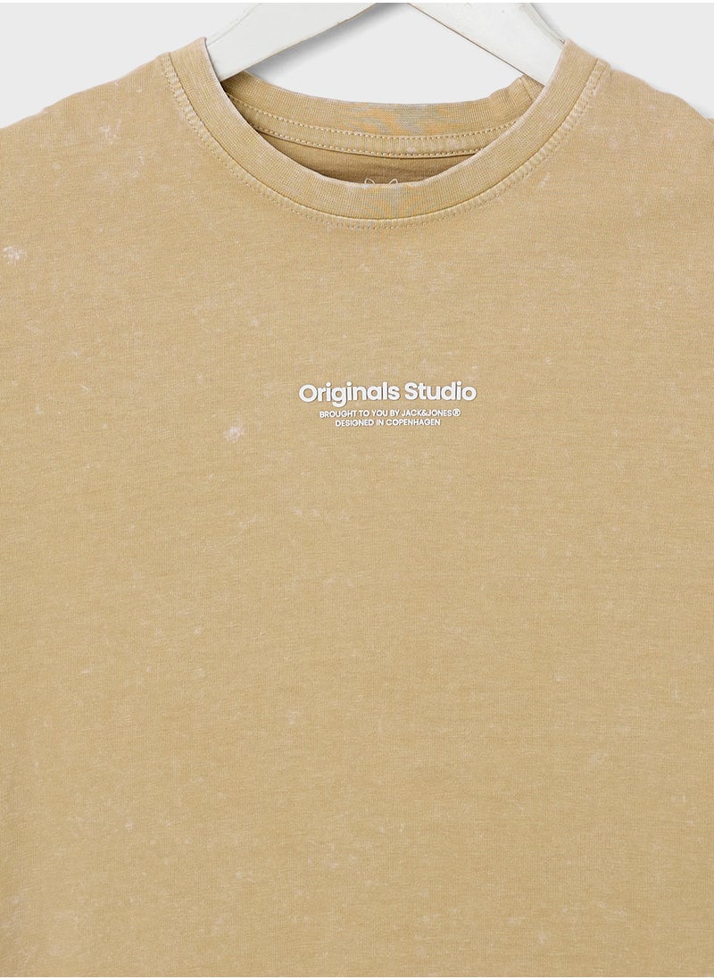Jack & Jones Junior Kids Jorvesterbro Wash Crew Neck T-Shirt  - Image 3
