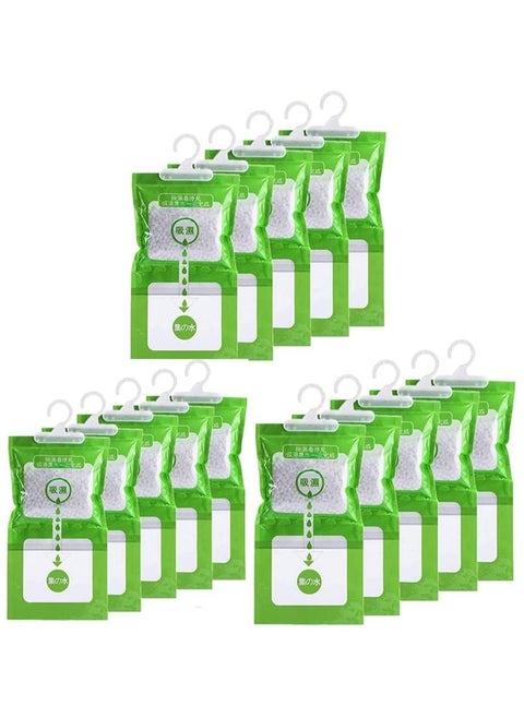15 Pack Drying Agent Moisture Absorber Bags Hanging Closet Dehumidifier Bags Anti Mold Desiccant Bags Humidity Packs Wardrobe Dehumidifier for Closet Safe Cars Wardrobes and Basement