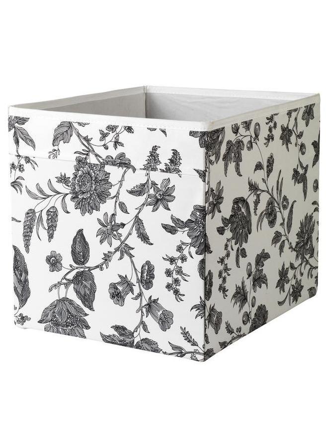 erorex Box Floral Patterned Black White 33X38X33 Cm - Image 1