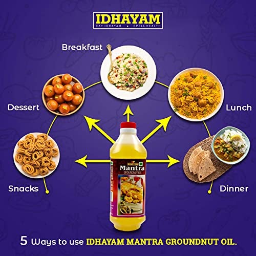 Idhayam Mantra Groundnut Oil - Zero Cholesterol & Transfats - Rich in Flavour & High Smoke Point - Nutrient Rich Oil for Optimum Health - Healthy Cooking Oil (5 Litre) - Image 5
