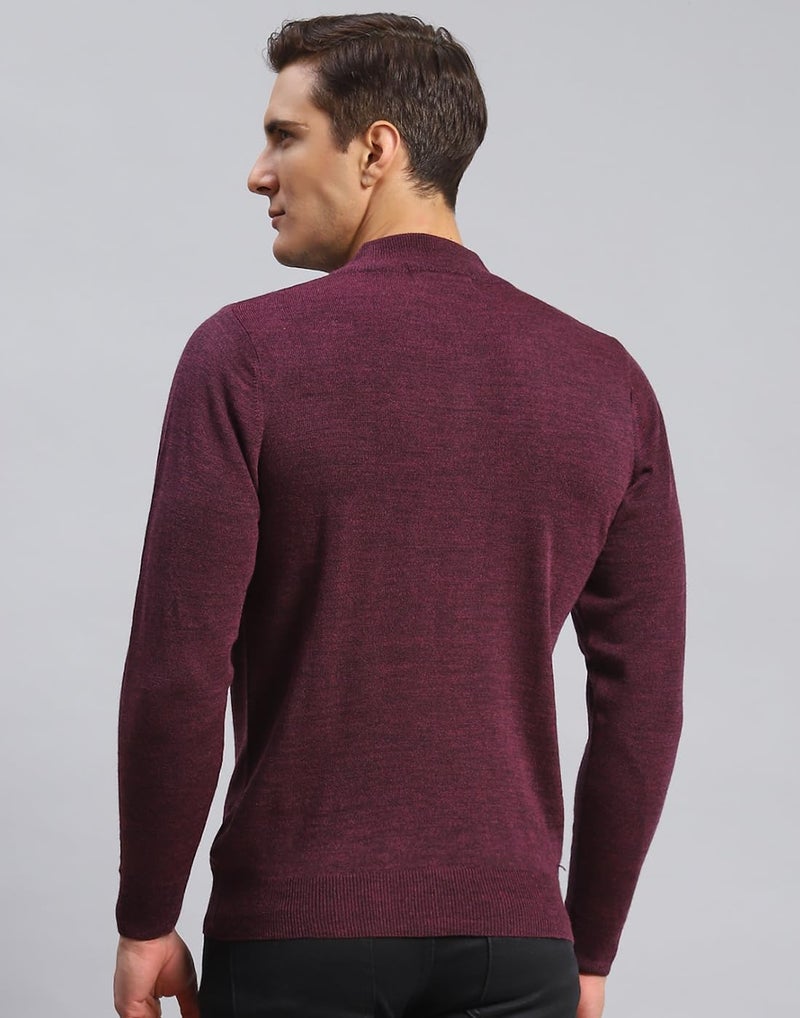 Monte Carlo Mens Solid Purple High Neck Full Sleeve Pullover (1240523HZ-1160-46) - Image 4