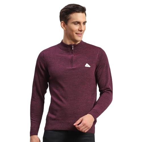 Monte Carlo Mens Solid Purple High Neck Full Sleeve Pullover (1240523HZ-1160-46) - Image 1
