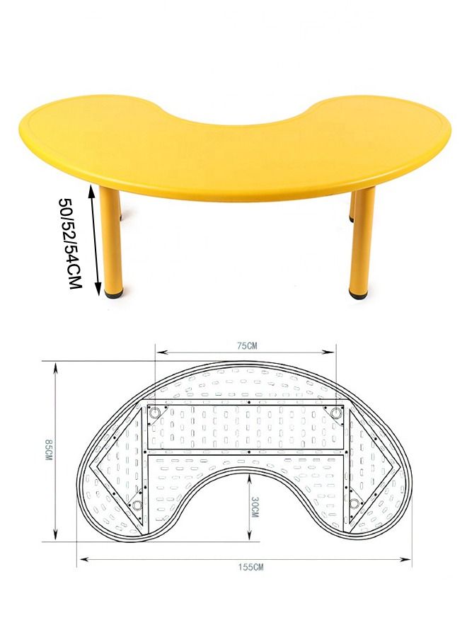 JSAITOYS 9 Pieces Children Crescent Shaped Plastic Table And Chair Set - Image 2