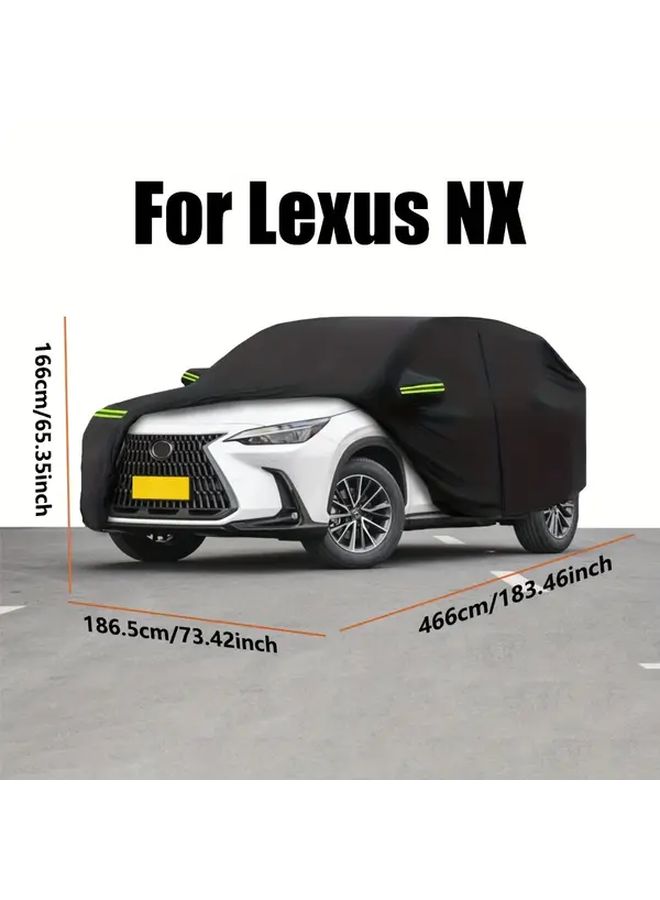 غطاء سيارة لجميع الأحوال الجوية من لكزس NX مع سحابات للأبواب وأحزمة مقاومة للرياح وشرائط عاكسة، حماية من الثلج والرمال وأشعة الشمس والأشعة فوق البنفسجية - Image 2