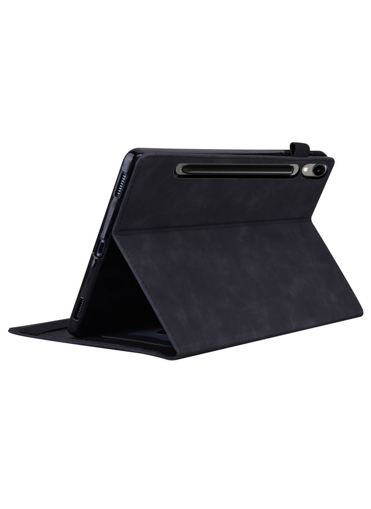 Tablet Case For Samsung Galaxy Tab S11/S10 Lite/S10 FE/S9/S9 FE/S8/S7 PU Leather Protective Folio Cover with Card Holder - Black - Image 4