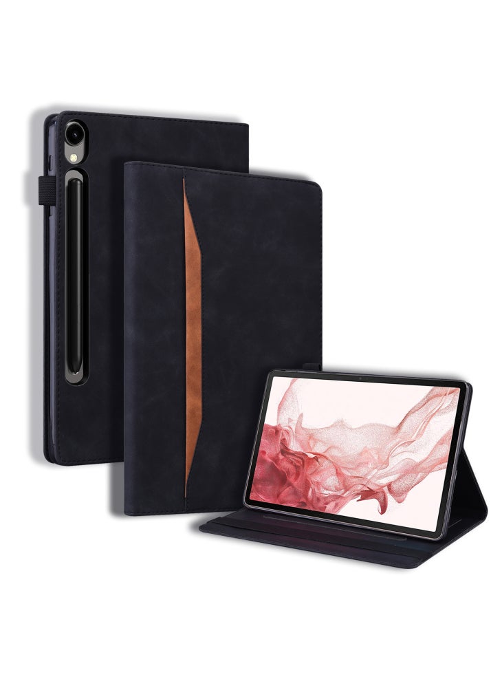 Tablet Case For Samsung Galaxy Tab S11/S10 Lite/S10 FE/S9/S9 FE/S8/S7 PU Leather Protective Folio Cover with Card Holder - Black - Image 1