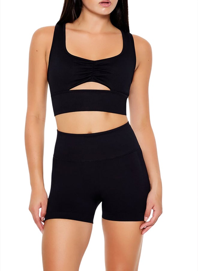 FOREVER 21 Seamless Cutout V-Back Sports Bra - Image 1