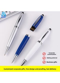 Generic Touch Screen U Disk Pen Three-in-One Pen USB Flash Disk Enterprise School Exhibition Office Commercial Creative Gift Pendrive-Color:Black-Capacity:8GB  - Image 3