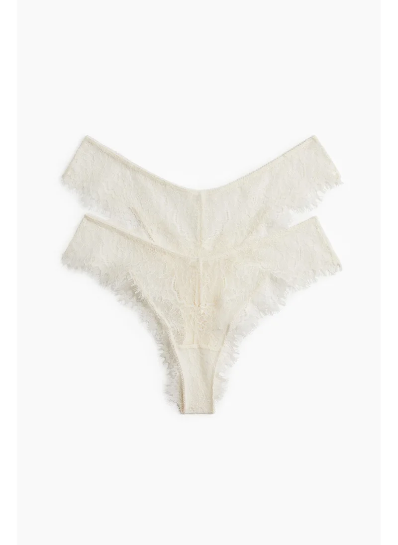 H&M 2-pack lace Brazilian briefs